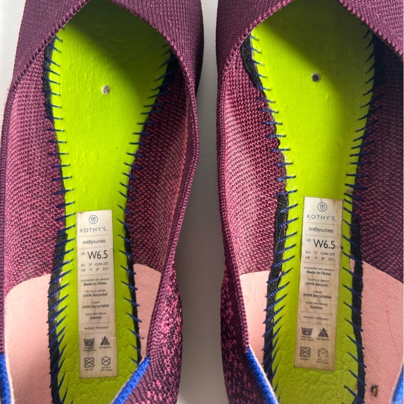 Rothy’s The Flat Retired Fig python Pink Purple ombré slip on round toe size 6.5 - Picture 11 of 12